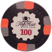 Paulson Fun Nite Top Hat and Cane Poker Chips $100 EUC chips 20 Qty