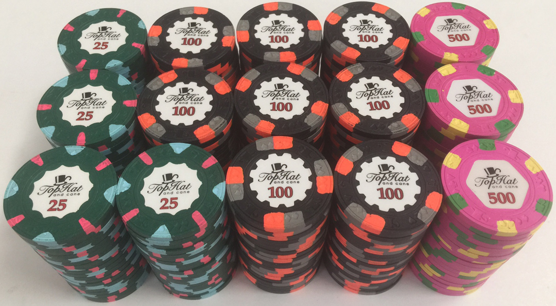 300 Top Hat And Cane Paulson Poker Chips Apache Poker Chips