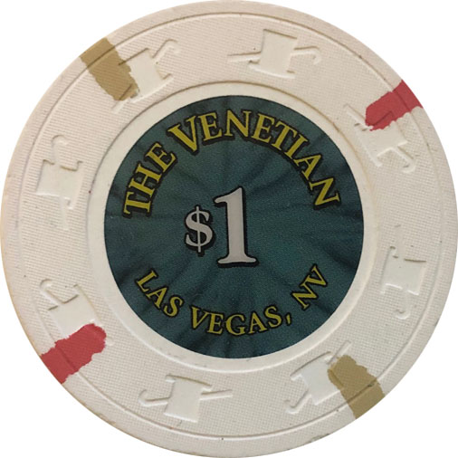 Old $1 THE VENETIAN Hotel Casino Poker Chip Vintage H/C Mold Las Vegas NV 1999 